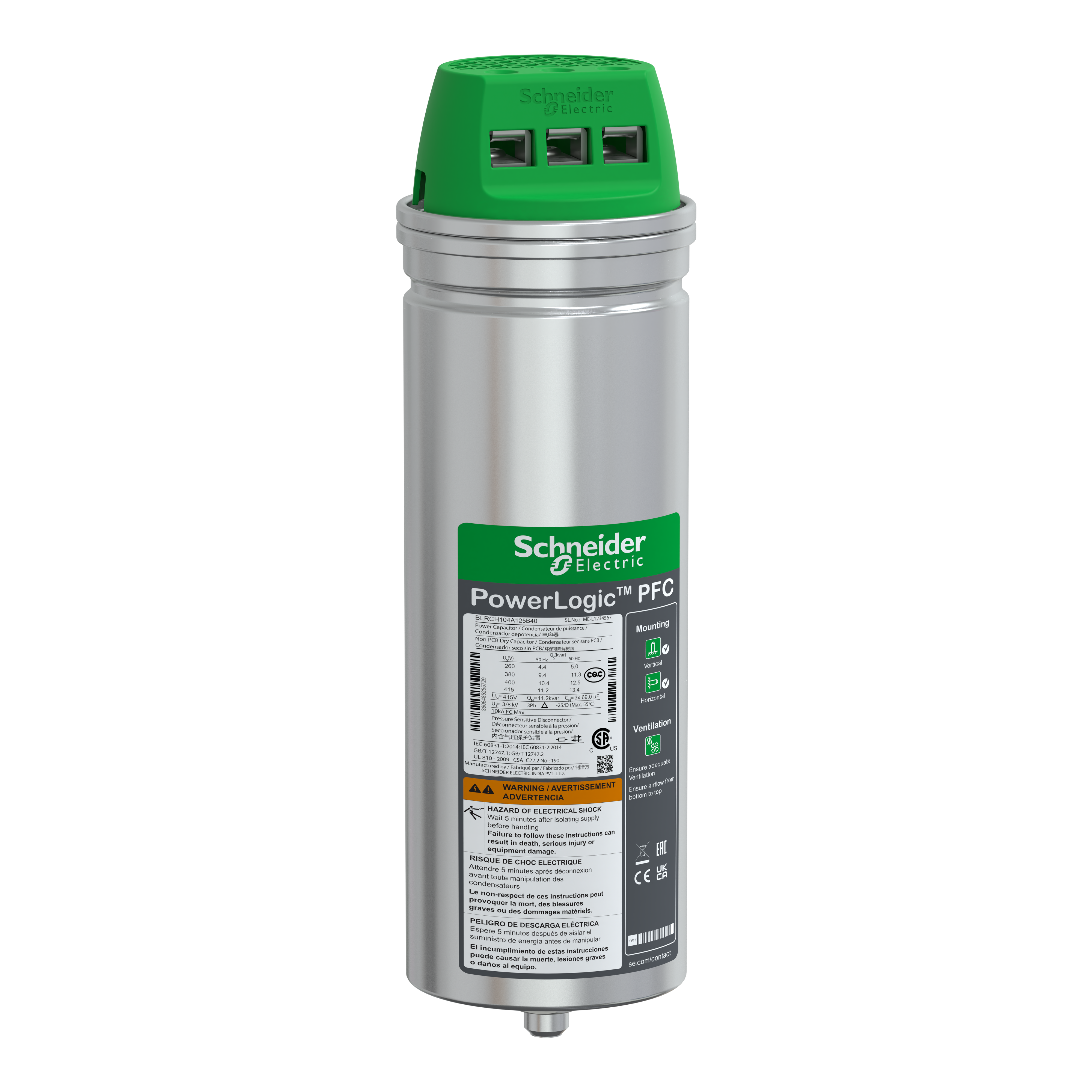 heavy duty PowerLogic PFC Capacitor, 10.4/12.5 kvar - 400 V - 50/60Hz
