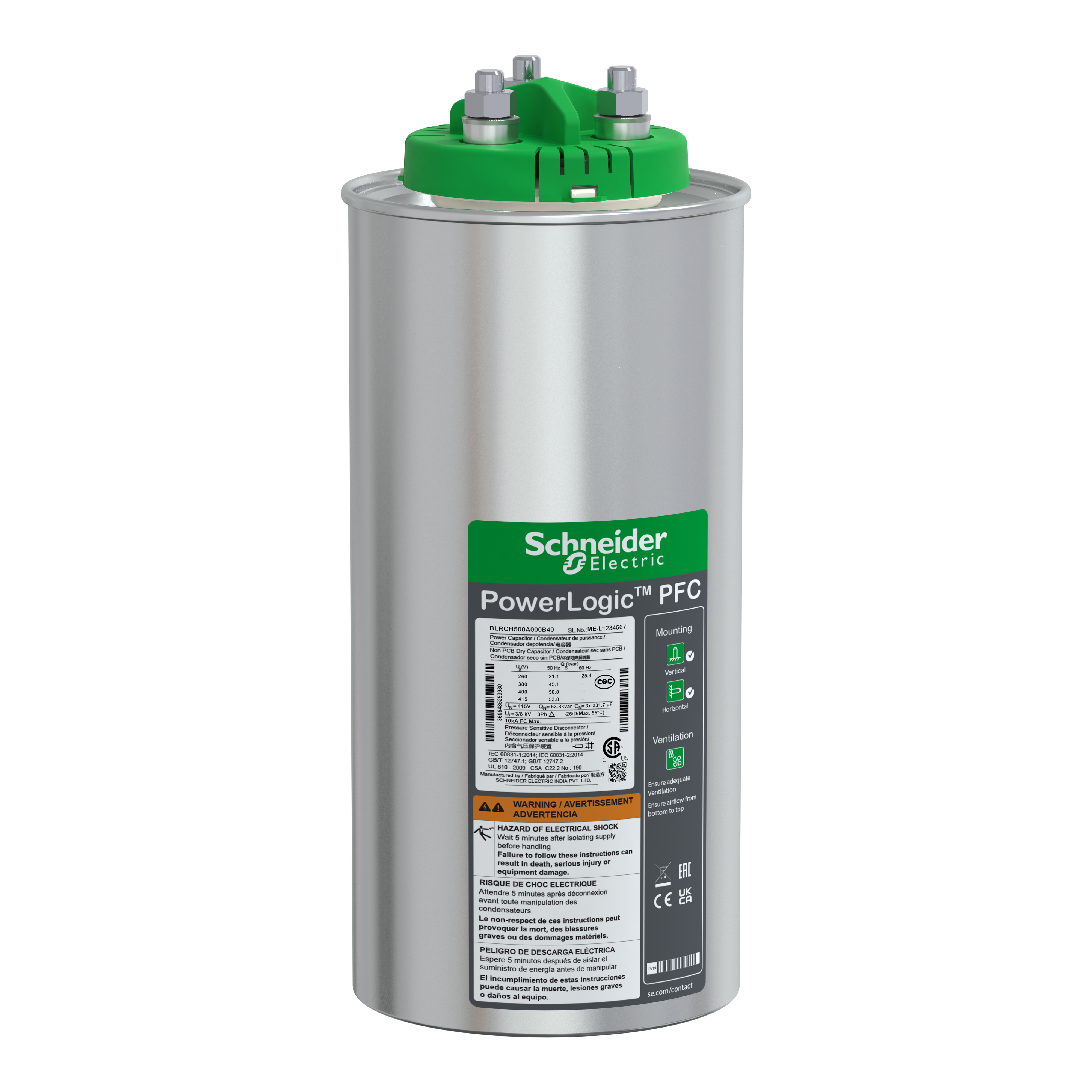 heavy duty PowerLogic PFC Capacitor, 50/0 kvar - 400 V - 50/60Hz
