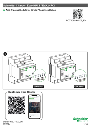 Schneider Charge Anti-Tripping Module for Single Phase Installation EN
