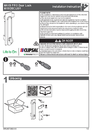 MAX9 PRO Door Lock - Instruction Sheet