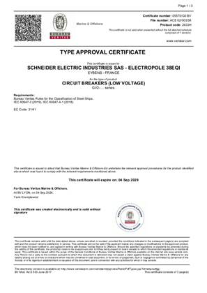 BV Type approval certificate_TeSys GV2ME&GV2RT&GV2P&GV2L&GV2LE