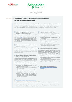 Schneider Electric Biodiversity Pledge