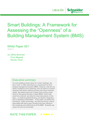 Smart Buildings: A Framework for Assessing the “Openness” of a Building Management System (BMS)