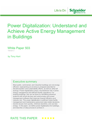Power Digitalization: Understand and Achieve Active Energy Management in Buildings