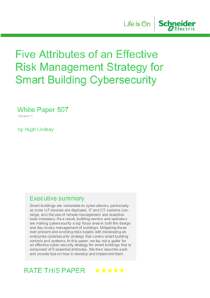 Five Attributes of an Effective Risk Management Strategy for Smart Building Cybersecurity