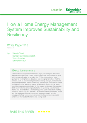 How a Home Energy Management System Improves Sustainability and Resiliency