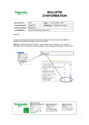 Note d'information régulateur Xenta 700 (2009) pdf