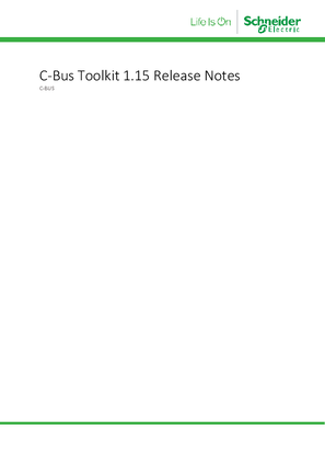 C-Bus Toolkit Software and Release Notes - V1.15.10