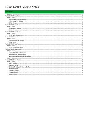 C-Bus Toolkit Software and Release Notes - V1.14.5