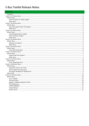 C-Bus Toolkit Software and Release Notes - V1.14.7