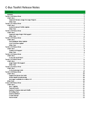 C-Bus Toolkit Software and Release Notes