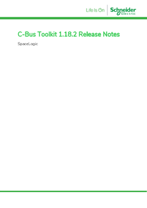 C-Bus Toolkit Release Notes V1.18.2