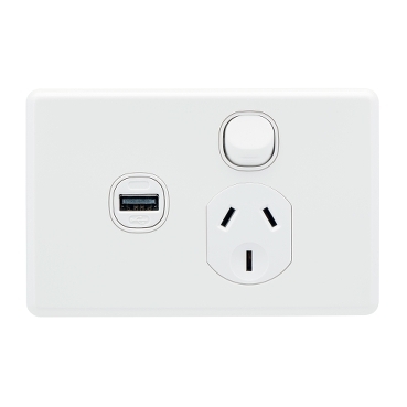 socket swt sing 10a 250v usb charge