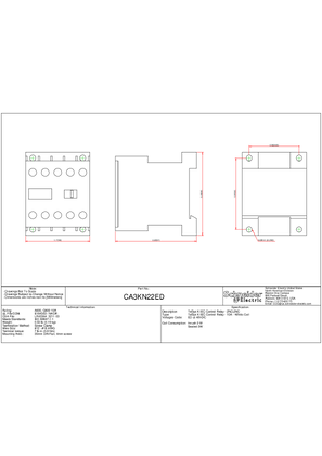 Technical drawing for CA3KN22ED_CAD_DOC