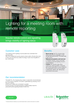 Lighting for a meeting room with remote reporting