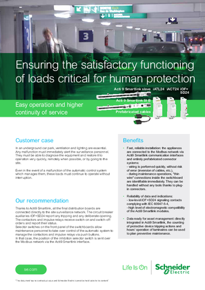 Ensuring the satisfactory functioning of loads critical for human protection