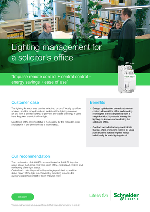 Lighting management for a solicitors office