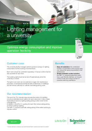 Lighting management for a university
