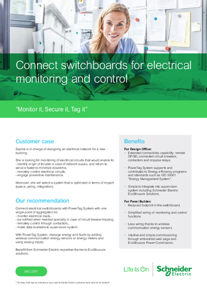 Connect switchboards for electrical monitoring and control