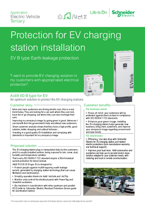 Acti9 RCCB EV  B  type for Commercial Electrical Vehicle charging station