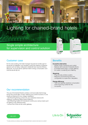 Lighting for chained-brand hotels: Single simple architecture for supervision and control solution