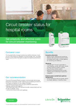 Circuit breaker status for hospital rooms: Get simplicity and effective costs for circuit breaker monitoring