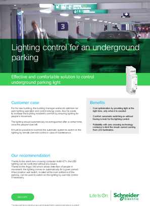 Lighting control for an underground parking
