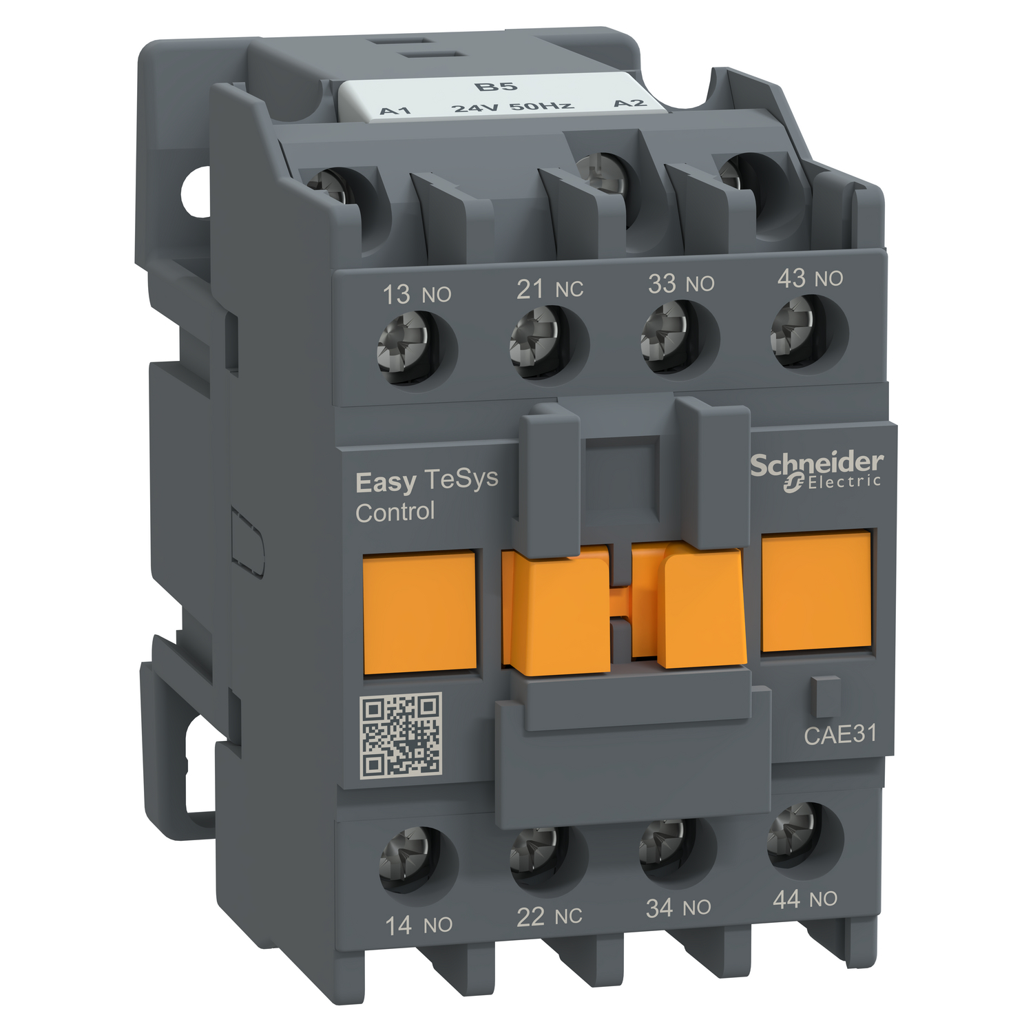 Segédkontaktor (s.kapcsoló) 10A/400V 3-z 1-ny 24VAC kalapsín/csavaros TeSys CAE-31 Schneider
