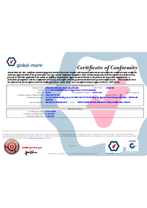 PDL, 600 series wall switch, Certificate, RCM, Global Mark Pty LTD