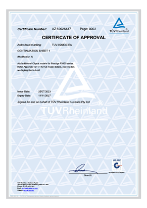 Iconic 40M switch series, Certificate, RCM, TUV Rheinland Aust. Pty. Ltd.