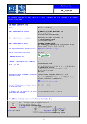 CB Certificate TeSys D - LRD01-35&LR3D01-35_Bangpoo