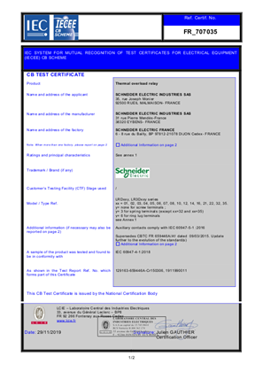 CB Certificate TeSys D - LRD01-35&LR3D01-35_Dijon
