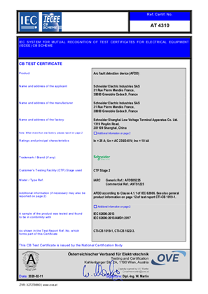 CB certificate iARC  IEC62606