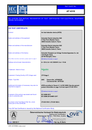 LCIE certificate
