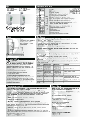 Acti 9- IHP 1C , IHP+ 1C Programmable Digital Time Switch-User Guide (EN)