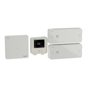 Wiser - Kit chauffage connecté pour radiateurs/convecteurs électriques (passerelle wifi + 2 actionneurs + thermostat connecté)