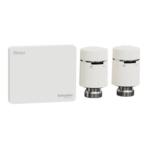 WISER Gen2 (2023) - Kit chauffage connecté pour radiateurs à eau -  inclut 2 vannes thermostatiques connectées + une passerelle de génération 2