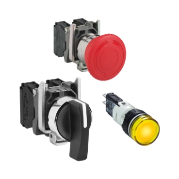 Bouton poussoir marche arrêt double (sortant) illuminé contacts