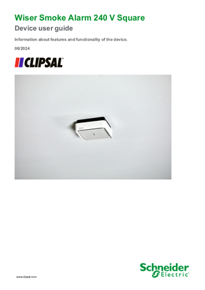 Wiser Smoke Alarm 240 V Square (Clipsal) - Device user guide