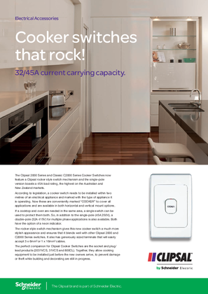 Cooker switches that rock! 32/45A current carrying capacity, 116469