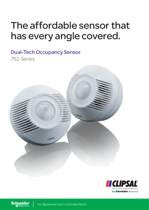 Brochure for 752 Series Dual-Tech Occupancy Sensor. The affordable sensor that has every angle covered, 111350