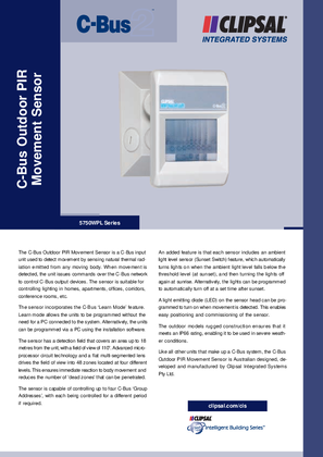 5750WPL Series C-Bus2 Outdoor PIR Movement Sensor
