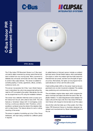 5751L Series C-Bus2 Indoor PIR Movement Sensor