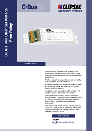 5102RVF Series C-Bus2 Two Channel Voltage Free Relay