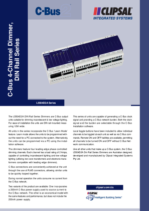 L5504D2A C-Bus2 4 Channel Dimmer, DIN Rail Series