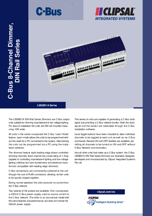 L5508D1A Series C-Bus2 8 Channel Dimmer, DIN Rail Series