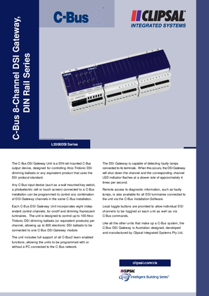 L5508DSI Series C-Bus2 8 Channel DSI Gateway, DIN Rail Series