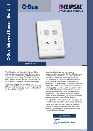 5034NIRT Series C-Bus2 Infra-red Transmitter Unit