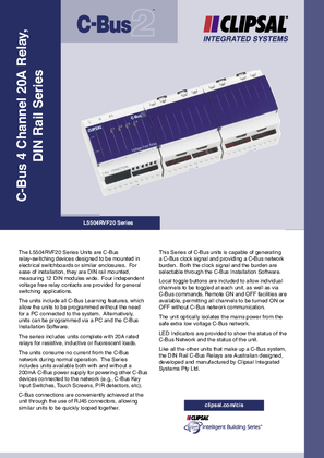 L5504RVF20 SeriesC-Bus2 4 Channel 20A Relay, DIN Rail Series