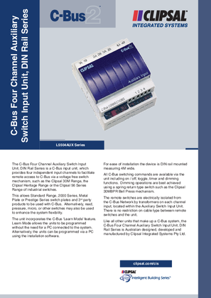 L5504AUX Series C-Bus2 Four Channel Auxiliary Switch Input Unit, DIN Rail Series